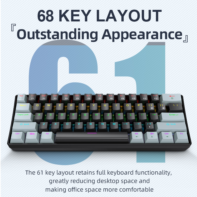 Gaming Keyboard E Yooso - APAYADO K61 Mini tastiera meccanica, cablata,