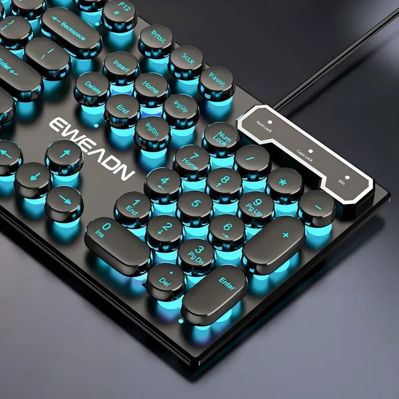 Gaming Keyboard Mouse Wireless - Set Tastiera e Mouse Stile Retrò